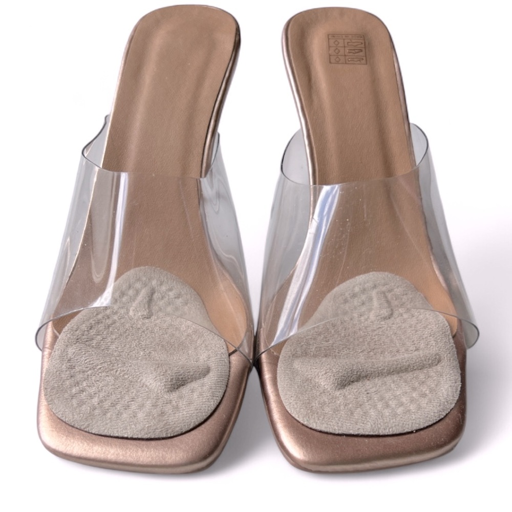 Clear Slide Heeled Sandals w Rose Gold Soles, Formal HOCO, Women’s Sz 8.5 - Picture 3 of 7